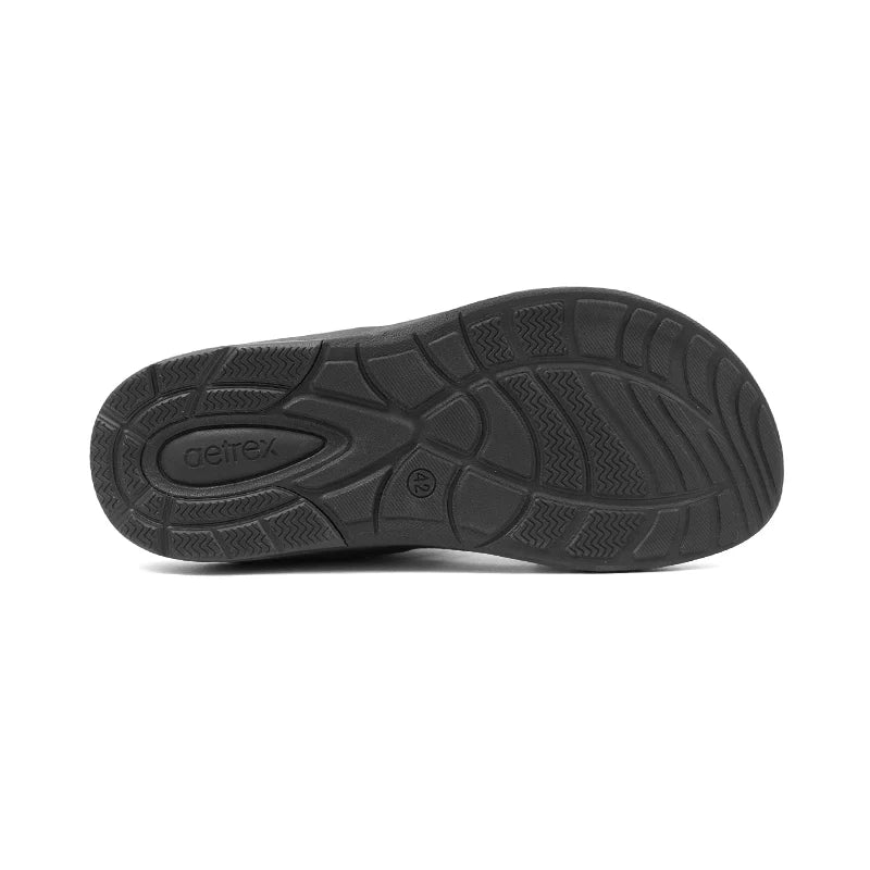 Aetrex Men's Orthotic Arch Support Suede Slide Sandals - Black - Aetrex Middle East