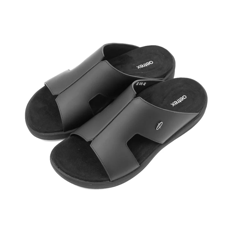 Aetrex Men's Orthotic Arch Support Suede Slide Sandals - Black - Sole Therapy