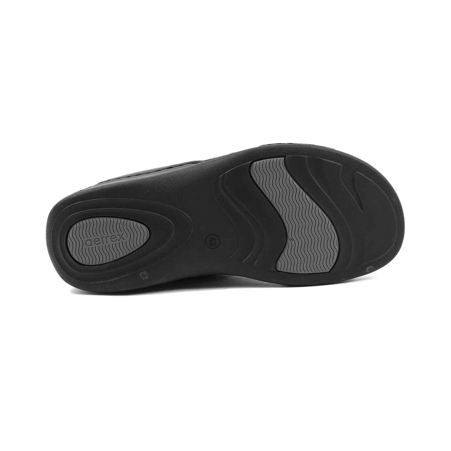 Aetrex Men's Orthotics Arch Support Leather Slides - Black - Sole Therapy