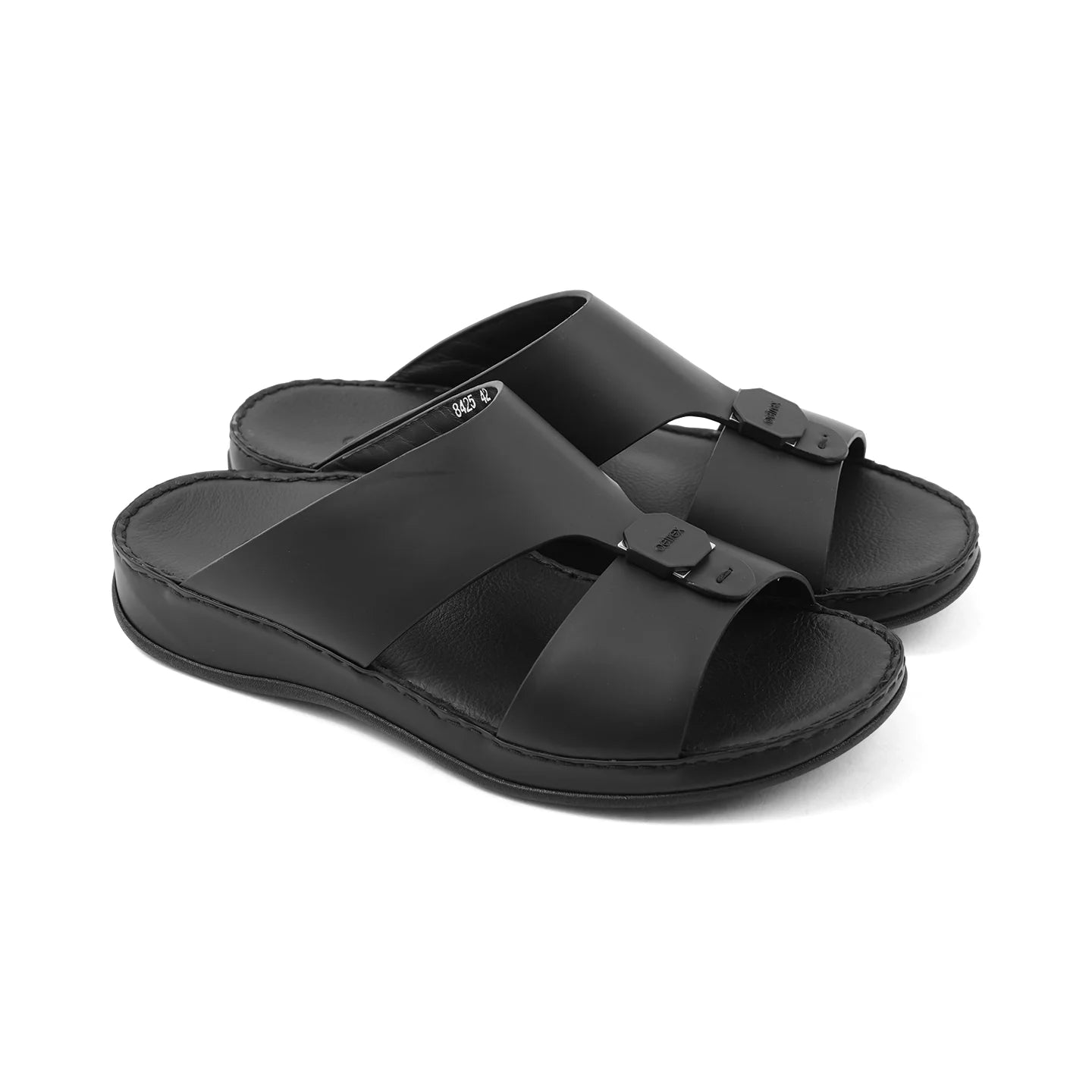 Aetrex Men's Orthotics Arch Support Leather Slides - Black - Sole Therapy