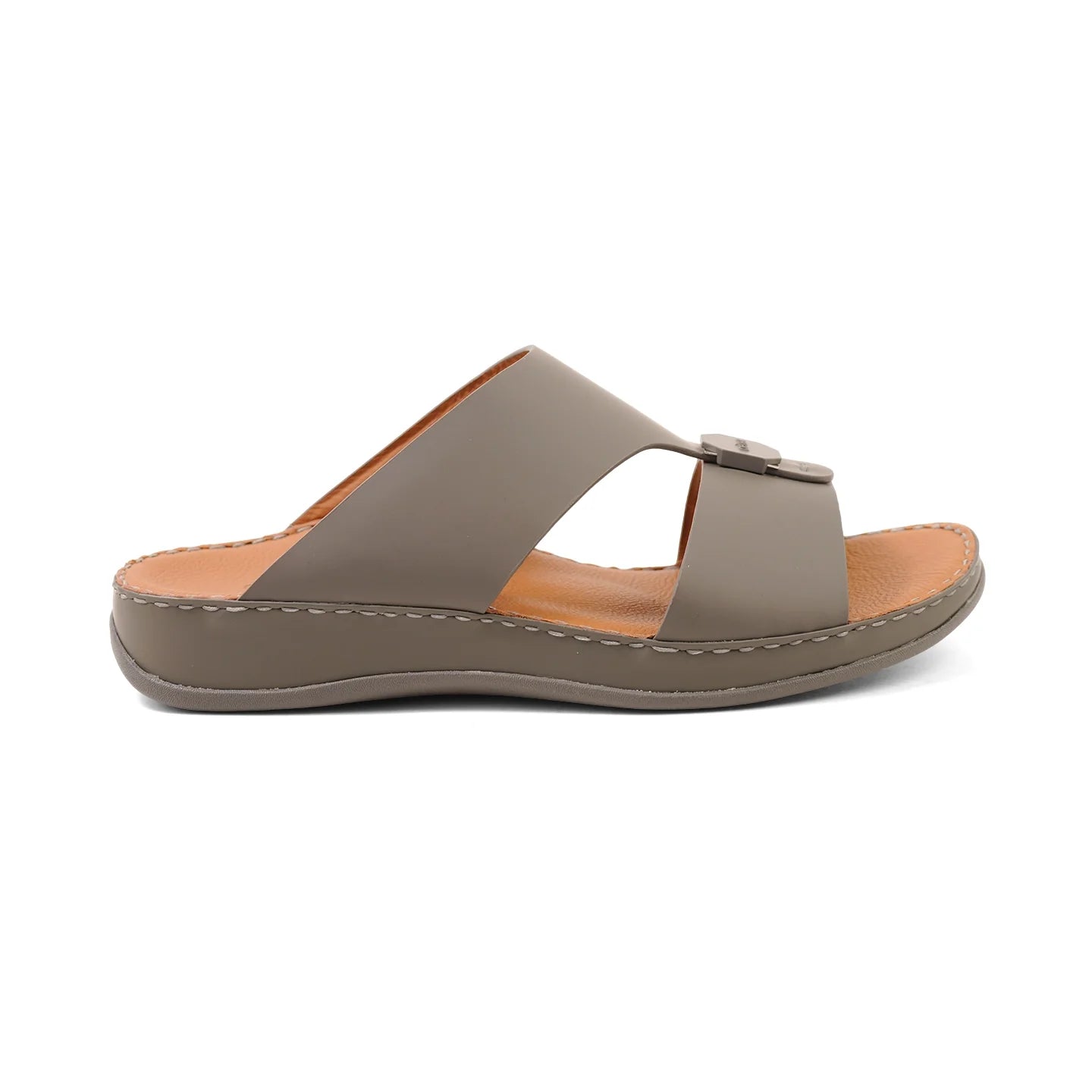 Aetrex Men's Orthotics Arch Support Leather Slides - Grey - Sole Therapy