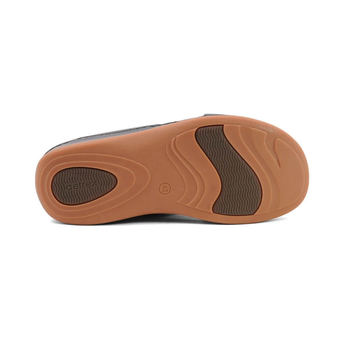 Aetrex Men's Orthotics Arch Support Leather Slides - Navy - Sole Therapy