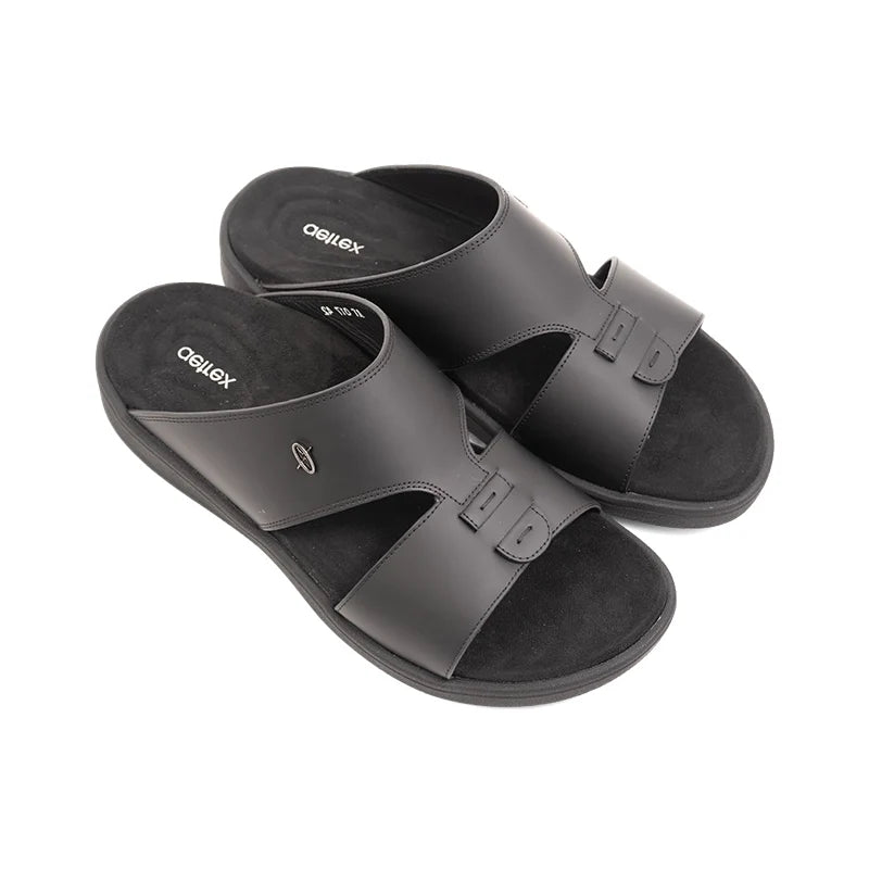 Aetrex Men's Traditional Sandals with Soft Suede-Touch Footbed - Black - Aetrex Middle East