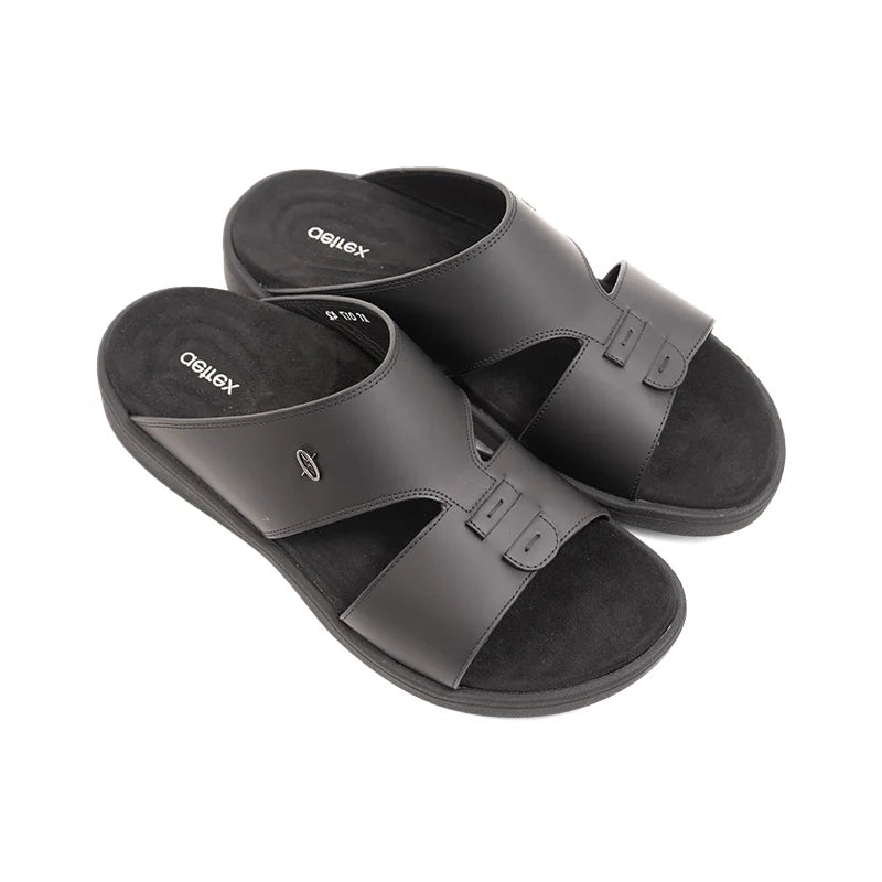 Aetrex Men's Traditional Sandals with Soft Suede-Touch Footbed - Black - Sole Therapy