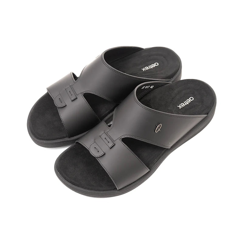 Aetrex Men's Traditional Sandals with Soft Suede-Touch Footbed - Black - Sole Therapy