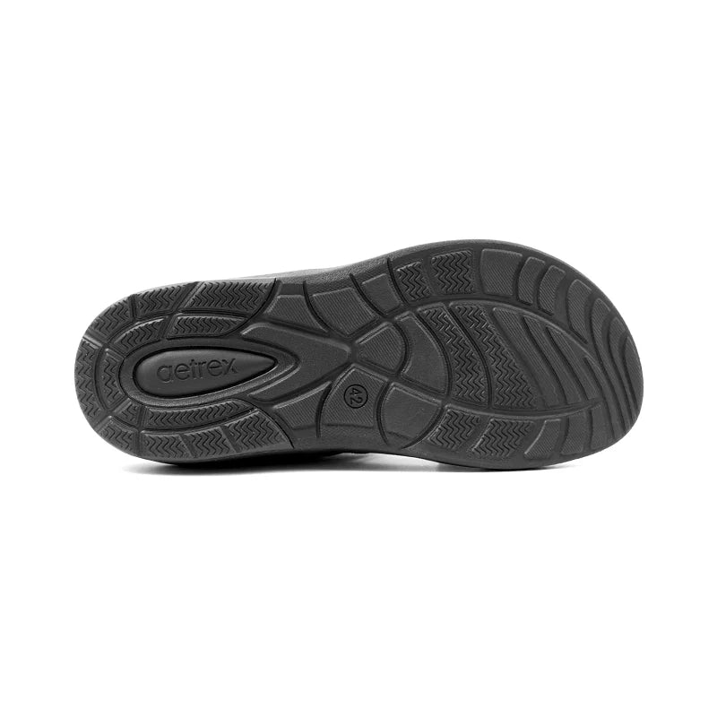 Aetrex Men's Traditional Sandals with Soft Suede-Touch Footbed - Black - Sole Therapy