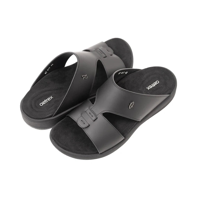 Aetrex Men's Traditional Sandals with Soft Suede-Touch Footbed - Black - Sole Therapy