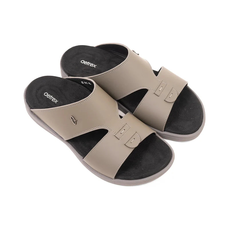 Aetrex Men's Traditional Sandals with Soft Suede-Touch Footbed - Gray - Sole Therapy