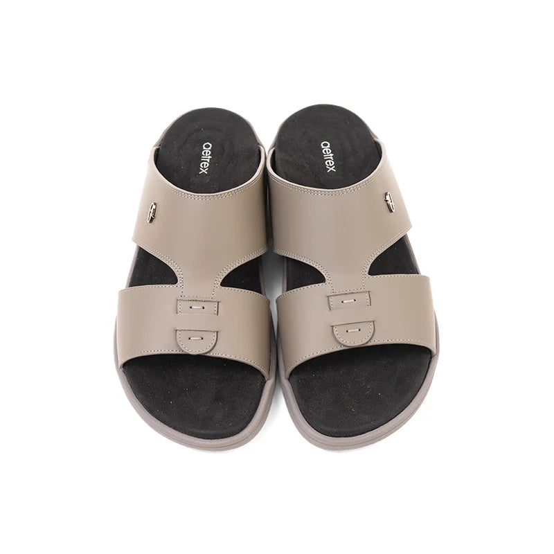 Aetrex Men's Traditional Sandals with Soft Suede-Touch Footbed - Gray - Sole Therapy