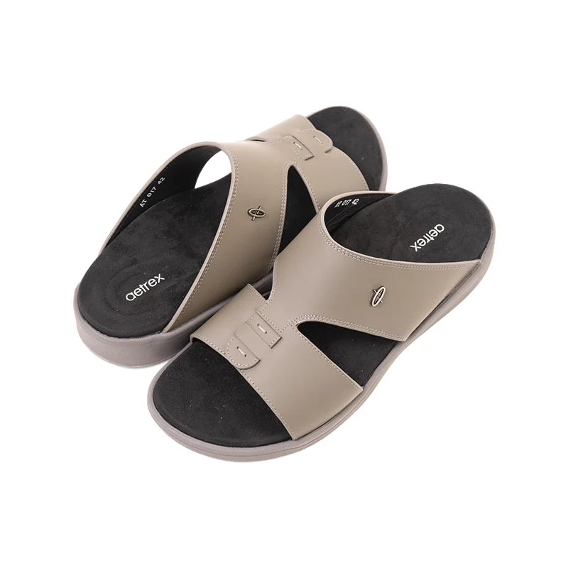Aetrex Men's Traditional Sandals with Soft Suede-Touch Footbed - Gray - Sole Therapy