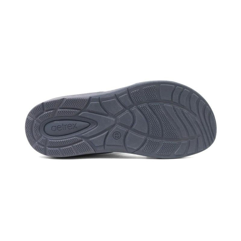 Aetrex Men's Traditional Sandals with Soft Suede-Touch Footbed - Navy - Sole Therapy