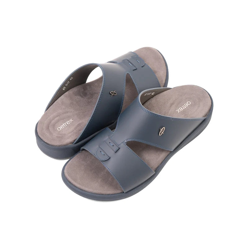 Aetrex Men's Traditional Sandals with Soft Suede-Touch Footbed - Navy - Sole Therapy