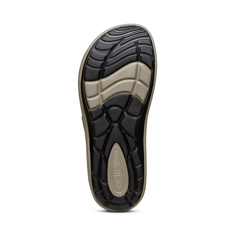 Aetrex Milos Orthotic Slides Men Army - Sole Therapy
