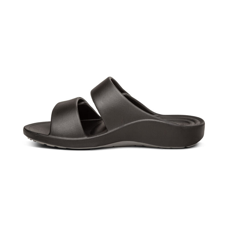 Aetrex Milos Orthotic Slides Men Black - Sole Therapy