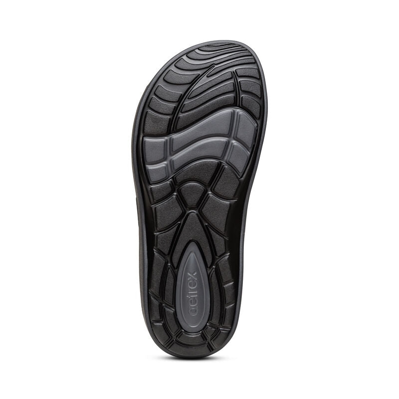 Aetrex Milos Orthotic Slides Men Charcoal - Sole Therapy