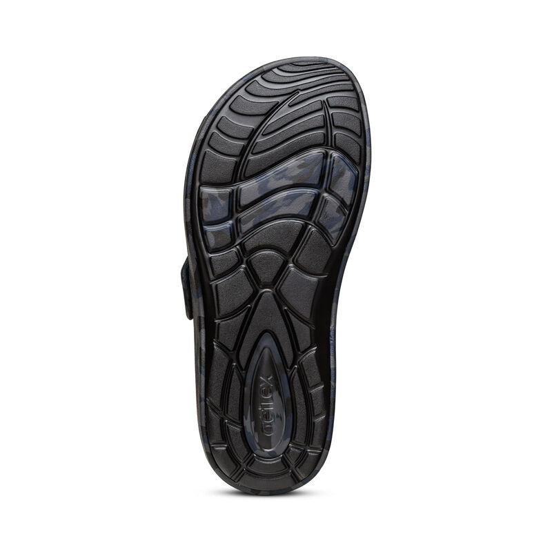 Aetrex Milos Orthotics Slides Men Navy Camo - Sole Therapy