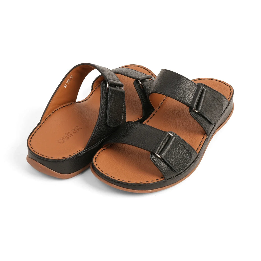 Aetrex Premium Comfort Arabic Sandals Black - Sole Therapy