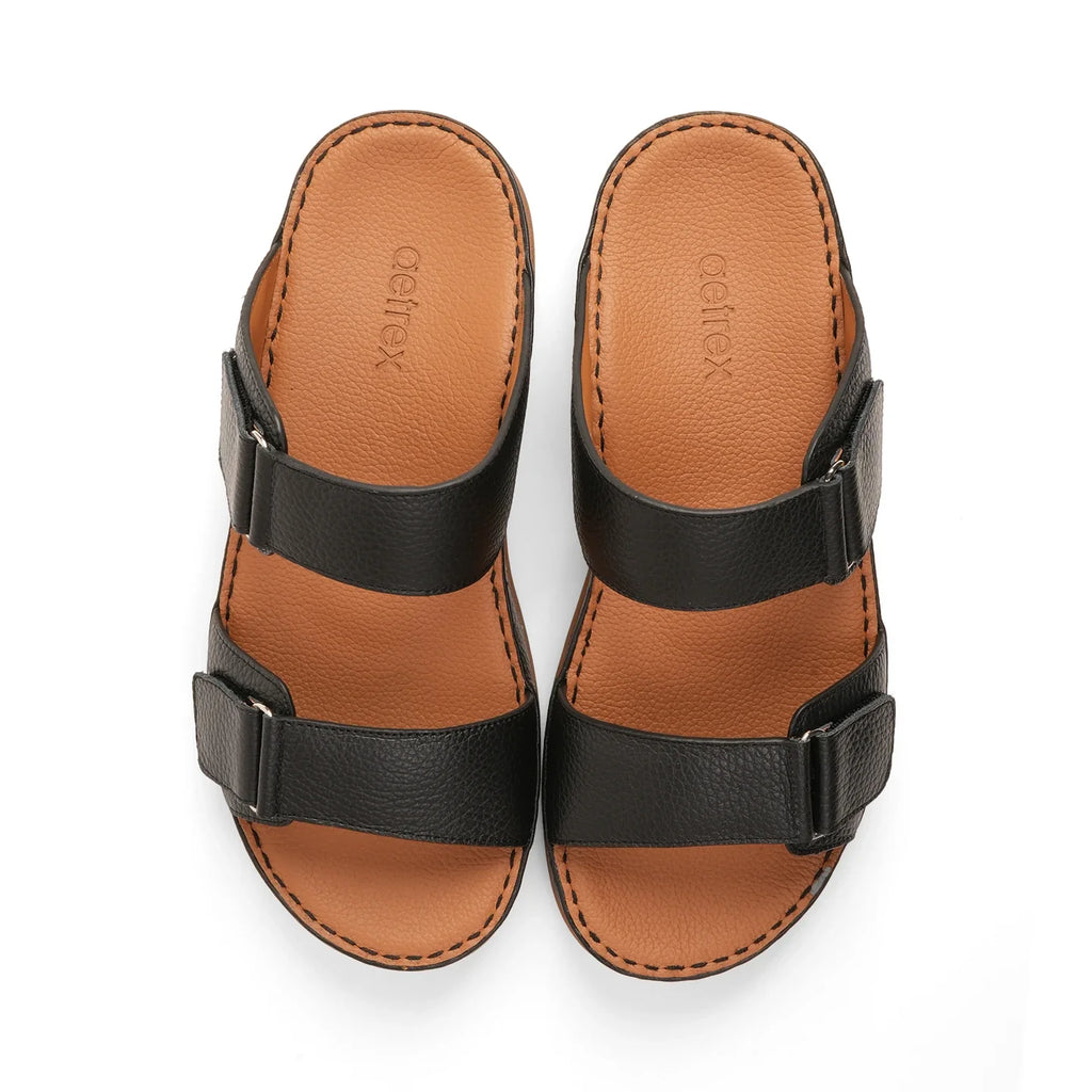 Aetrex Premium Comfort Arabic Sandals Black - Sole Therapy