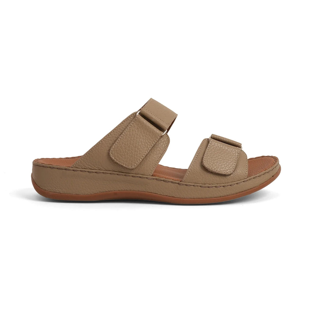 Aetrex Premium Comfort Arabic Sandals Stone - Sole Therapy