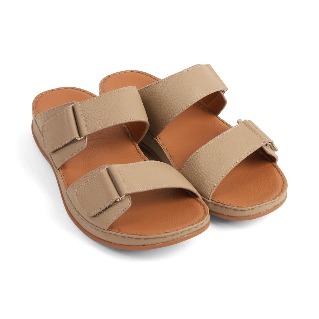 Aetrex Premium Comfort Arabic Sandals Stone - Sole Therapy