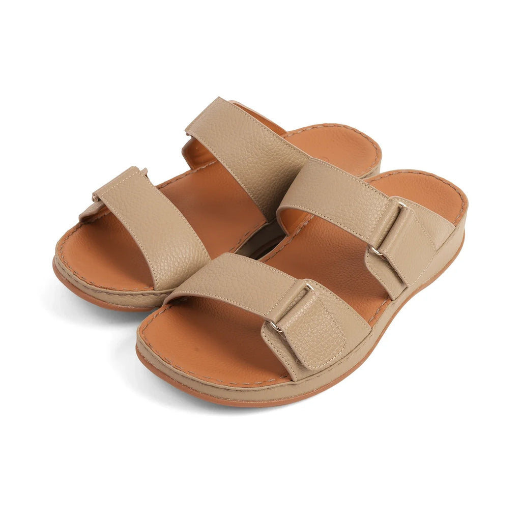 Aetrex Premium Comfort Arabic Sandals Stone - Sole Therapy