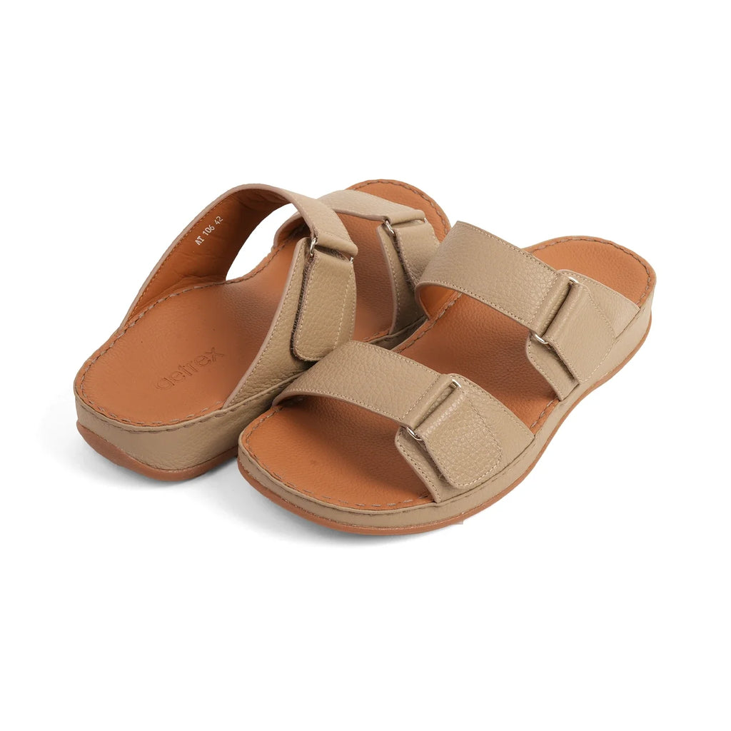 Aetrex Premium Comfort Arabic Sandals Stone - Sole Therapy