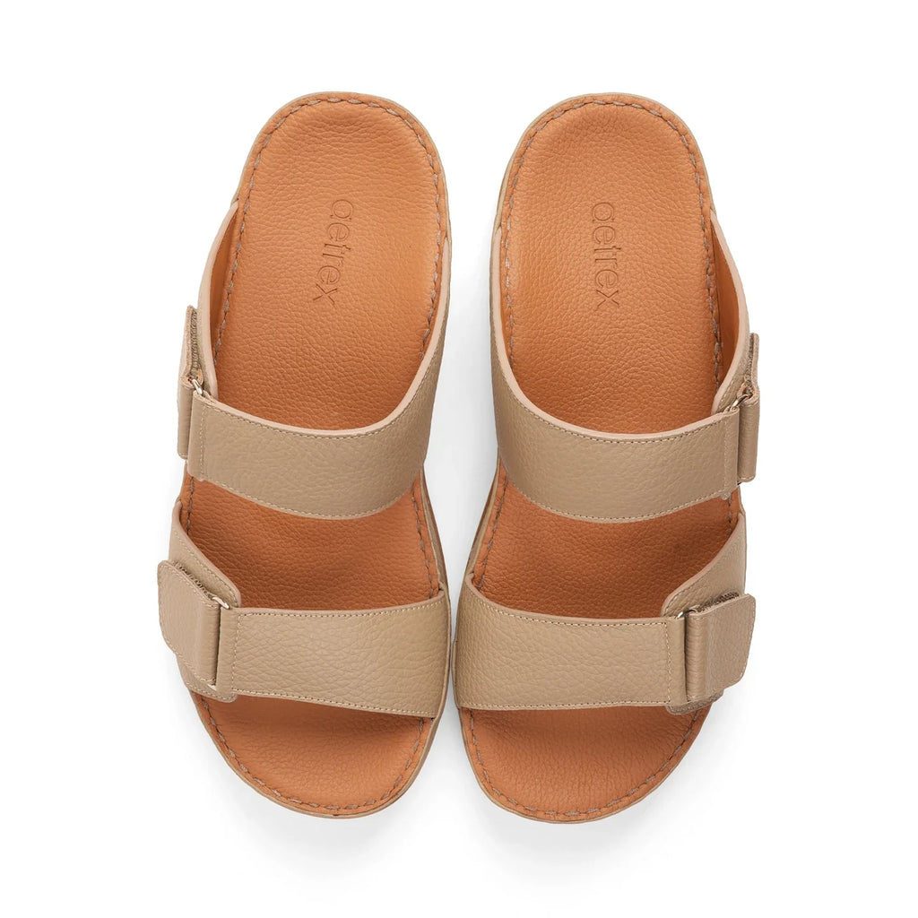 Aetrex Premium Comfort Arabic Sandals Stone - Sole Therapy