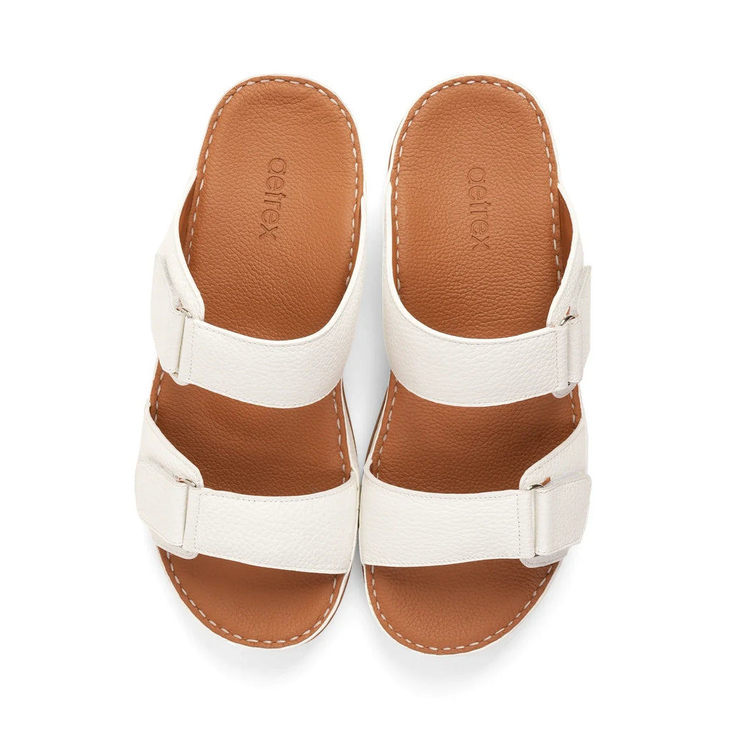 Aetrex Premium Comfort Arabic Sandals White - Sole Therapy