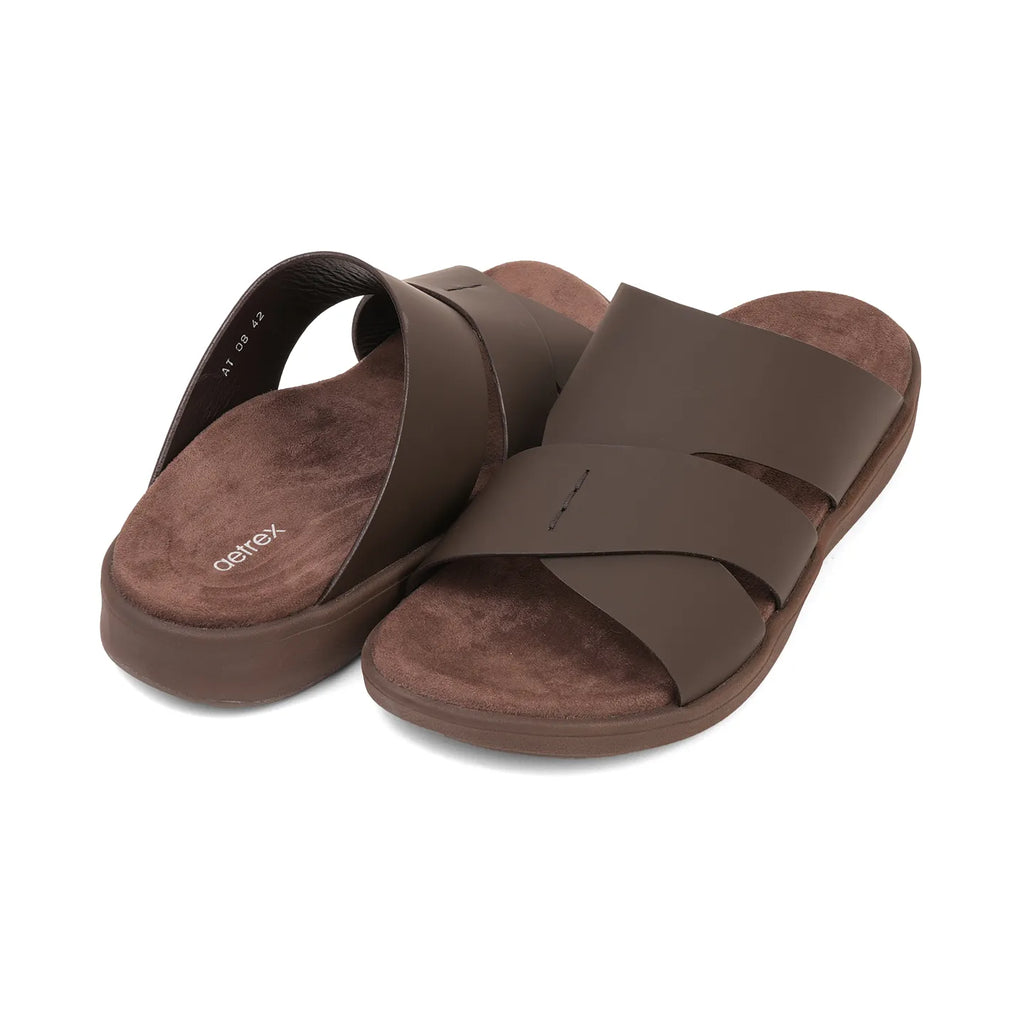 Aetrex Premium Comfort Foot Bed Arabic Sandals Brown - Sole Therapy