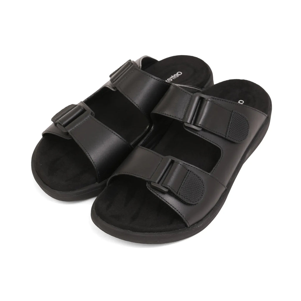 Aetrex Premium Comfort Suede Foot Bed Arabic Sandals Black - Sole Therapy