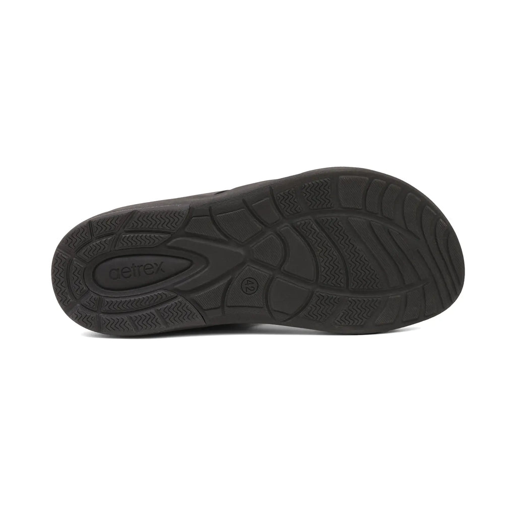 Aetrex Premium Comfort Suede Foot Bed Arabic Sandals Black - Sole Therapy