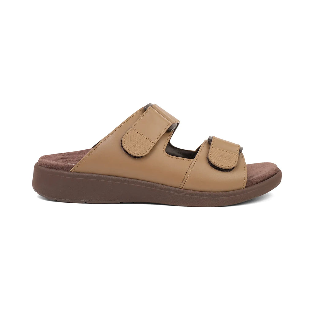 Aetrex Premium Comfort Suede Foot Bed Arabic Sandals Olive - Sole Therapy