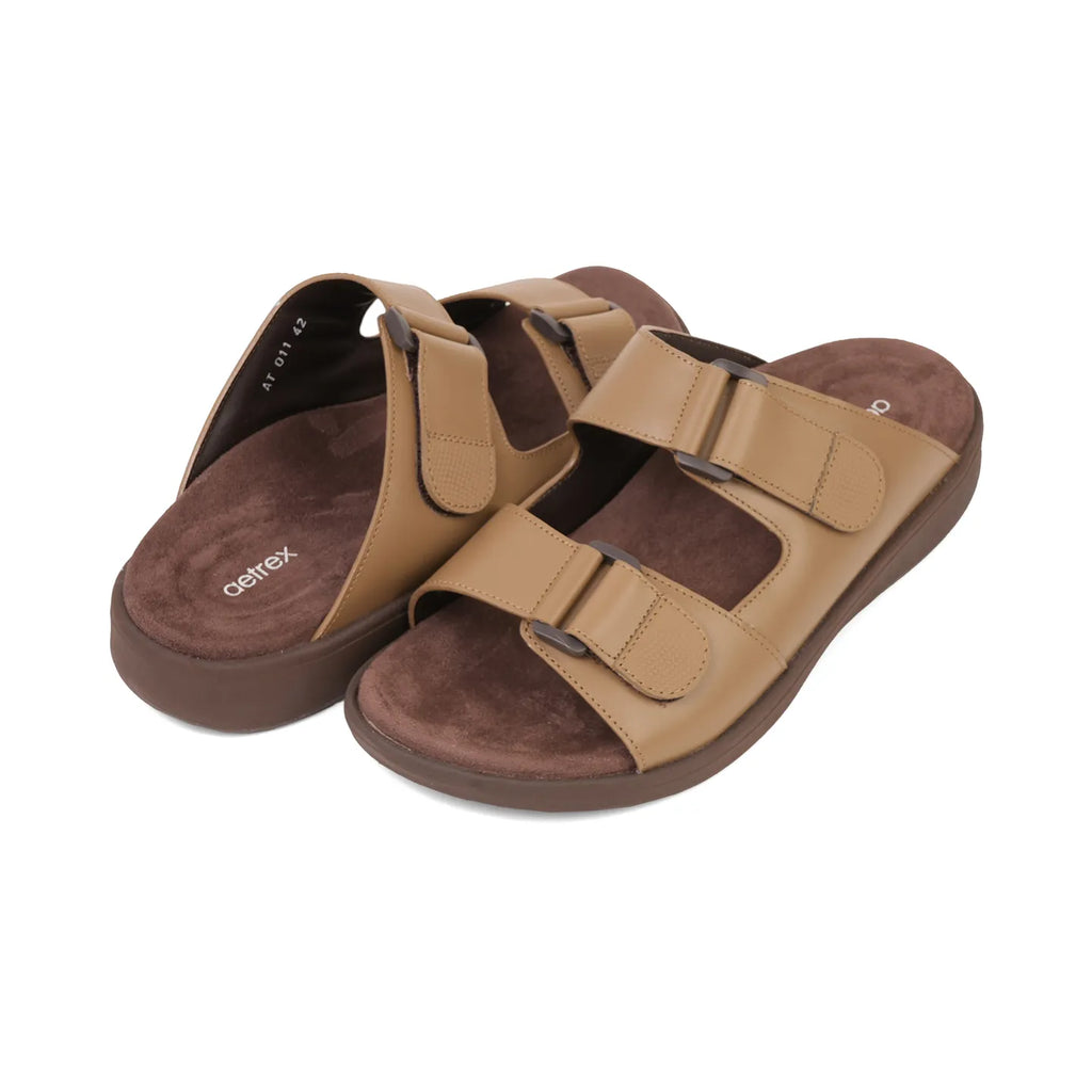 Aetrex Premium Comfort Suede Foot Bed Arabic Sandals Olive - Sole Therapy