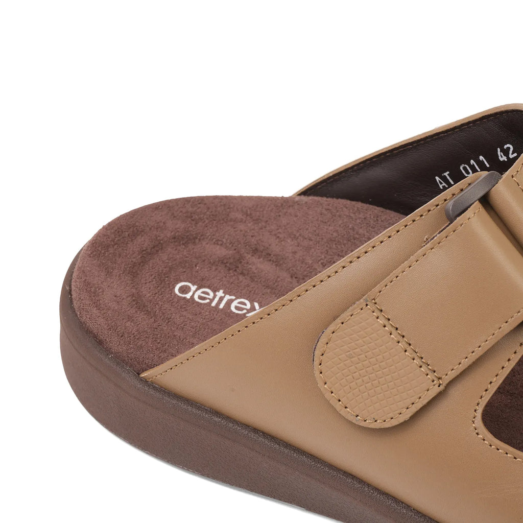 Aetrex Premium Comfort Suede Foot Bed Arabic Sandals Olive - Sole Therapy