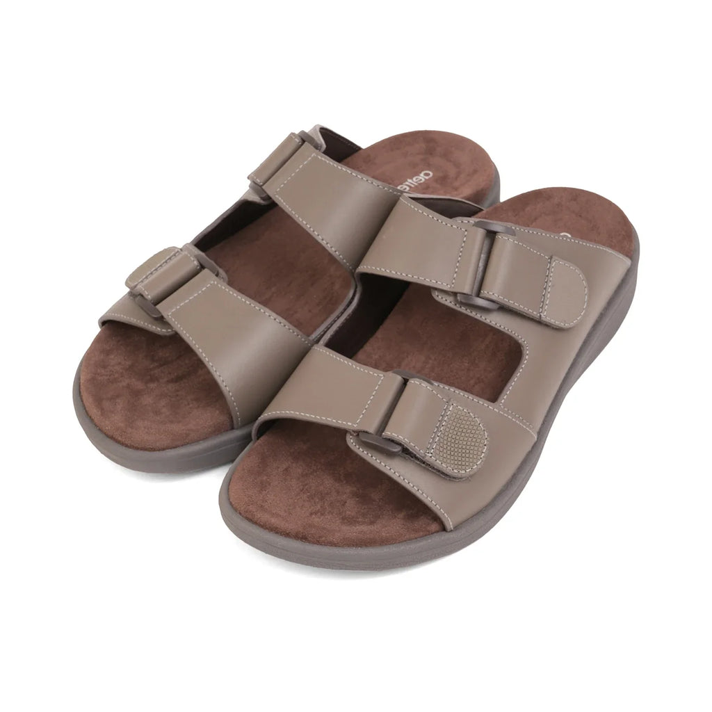 Aetrex Premium Comfort Suede Foot Bed Arabic Sandals Stone - Sole Therapy