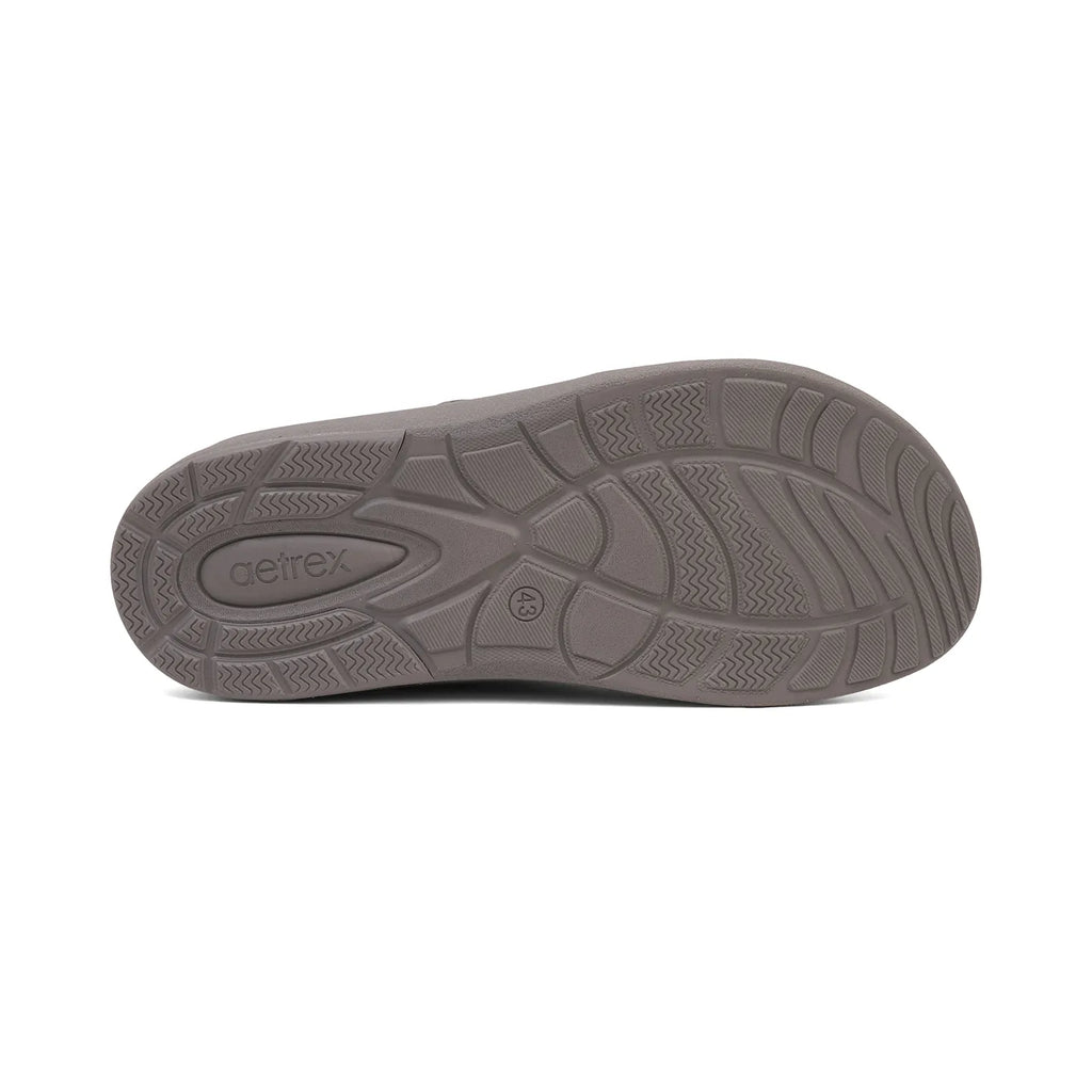 Aetrex Premium Comfort Suede Foot Bed Arabic Sandals Stone - Sole Therapy