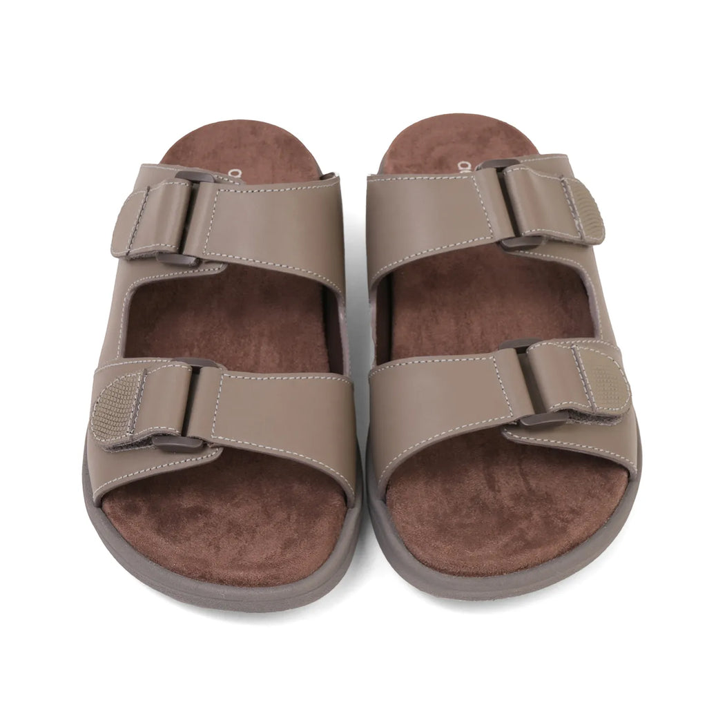 Aetrex Premium Comfort Suede Foot Bed Arabic Sandals Stone - Sole Therapy