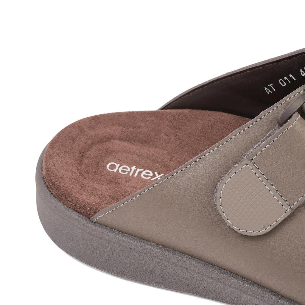 Aetrex Premium Comfort Suede Foot Bed Arabic Sandals Stone - Sole Therapy