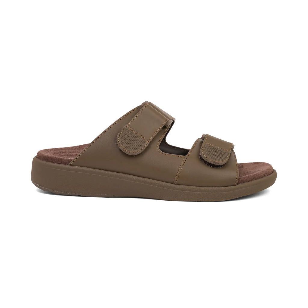 Aetrex Premium Comfort Suede Foot Bed Arabic Sandals Truffle - Sole Therapy