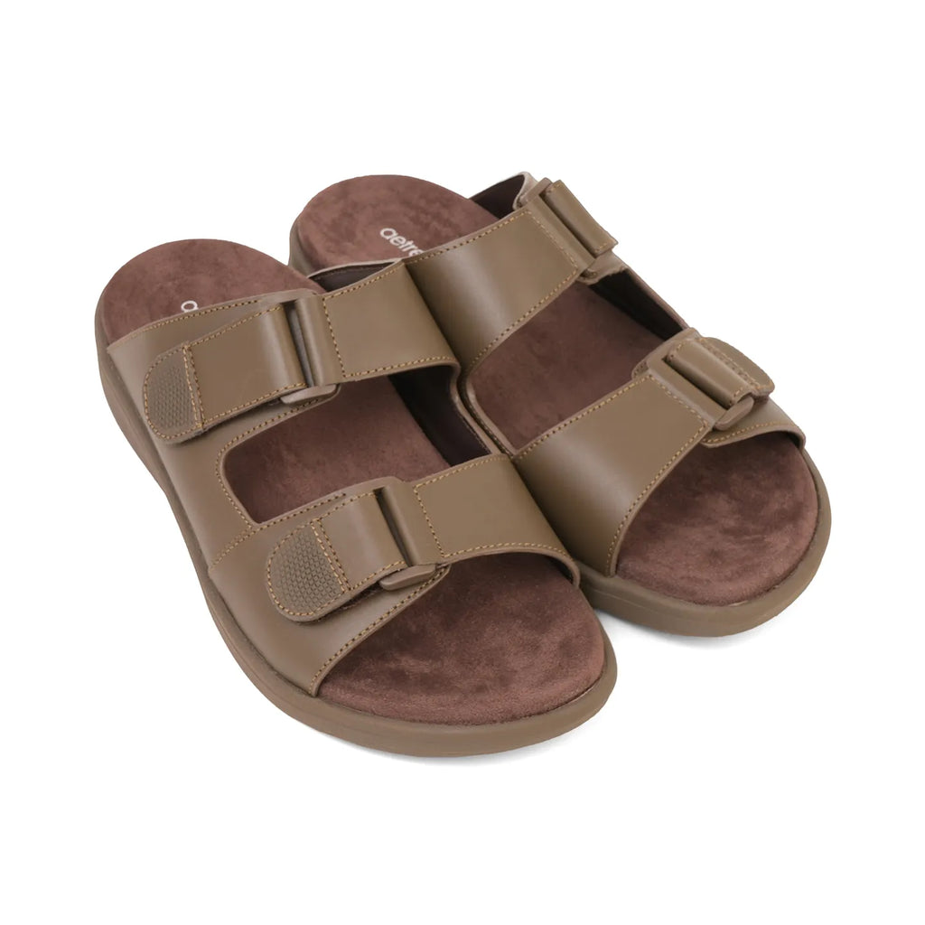 Aetrex Premium Comfort Suede Foot Bed Arabic Sandals Truffle - Sole Therapy