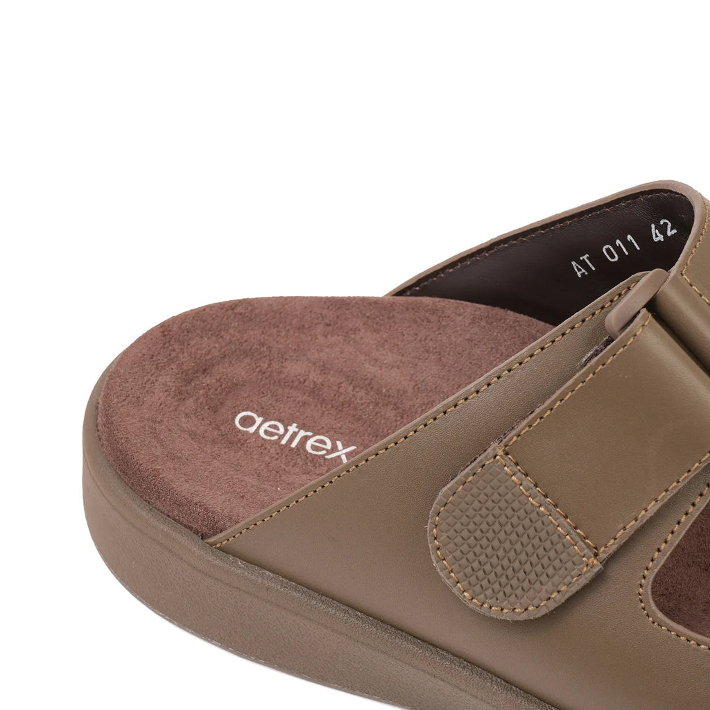 Aetrex Premium Comfort Suede Foot Bed Arabic Sandals Truffle - Sole Therapy