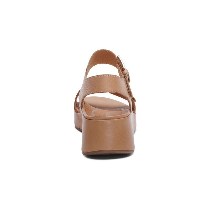 Ariel Adjustable Quarter Strap Wedge Sand - Sole Therapy