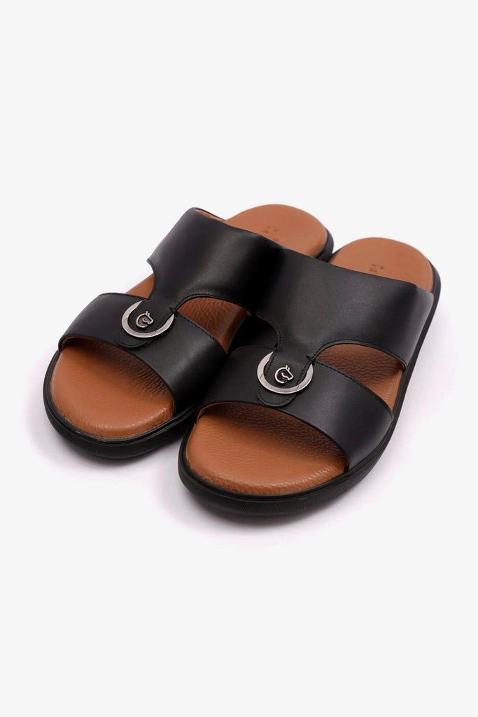 CAVALIER MENS ARABIC SOFT NAPPA SANDALS BLACK - Sole Therapy