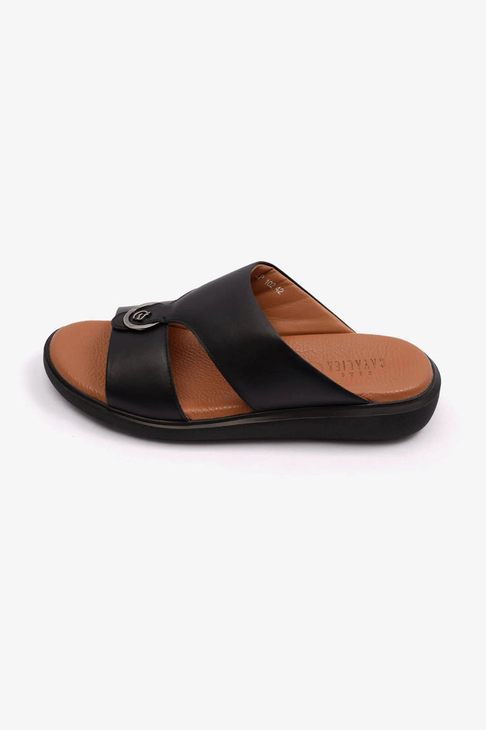 CAVALIER MENS ARABIC SOFT NAPPA SANDALS BLACK - Sole Therapy
