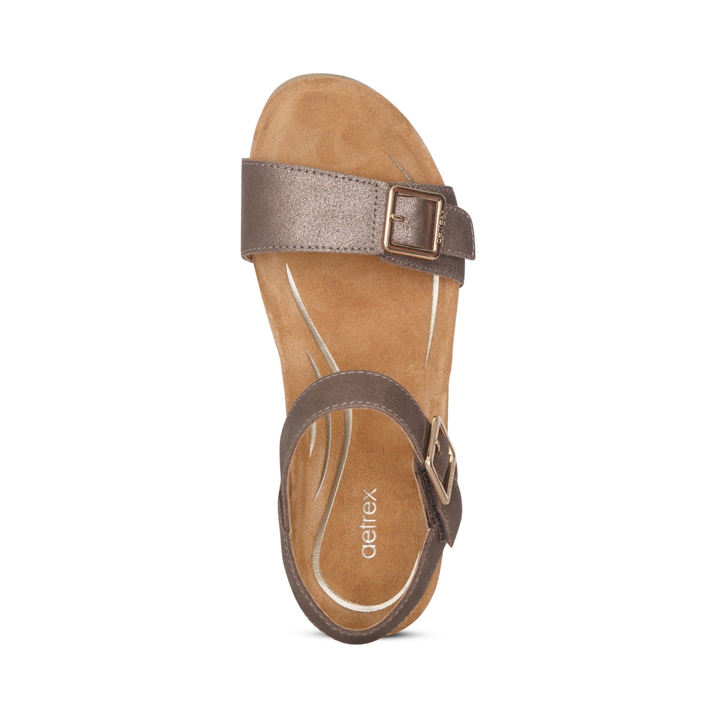 Lexa Quarter Strap Wedge Sandals Bronze