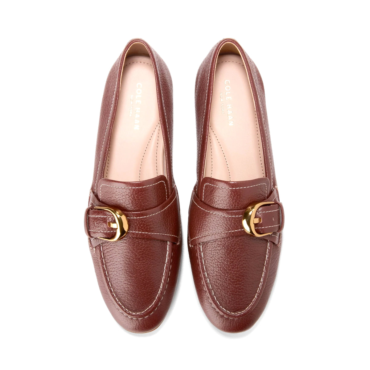 COLE HAAN LADIES GRAND AMBITION ALETTE BUCKLE LOAFERS BROWN - Sole Therapy