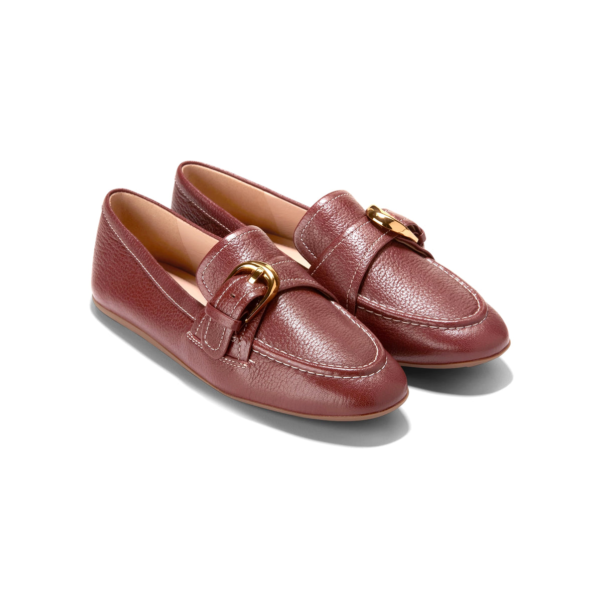 COLE HAAN LADIES GRAND AMBITION ALETTE BUCKLE LOAFERS BROWN - Sole Therapy