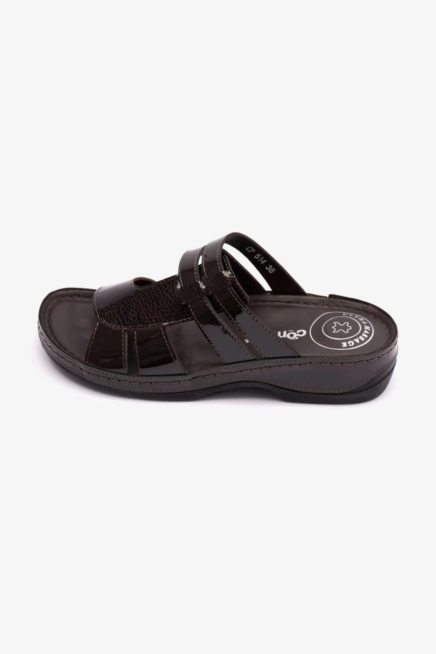 Comfort Plus Women's Croco Print Sandals Brown LSDCP514