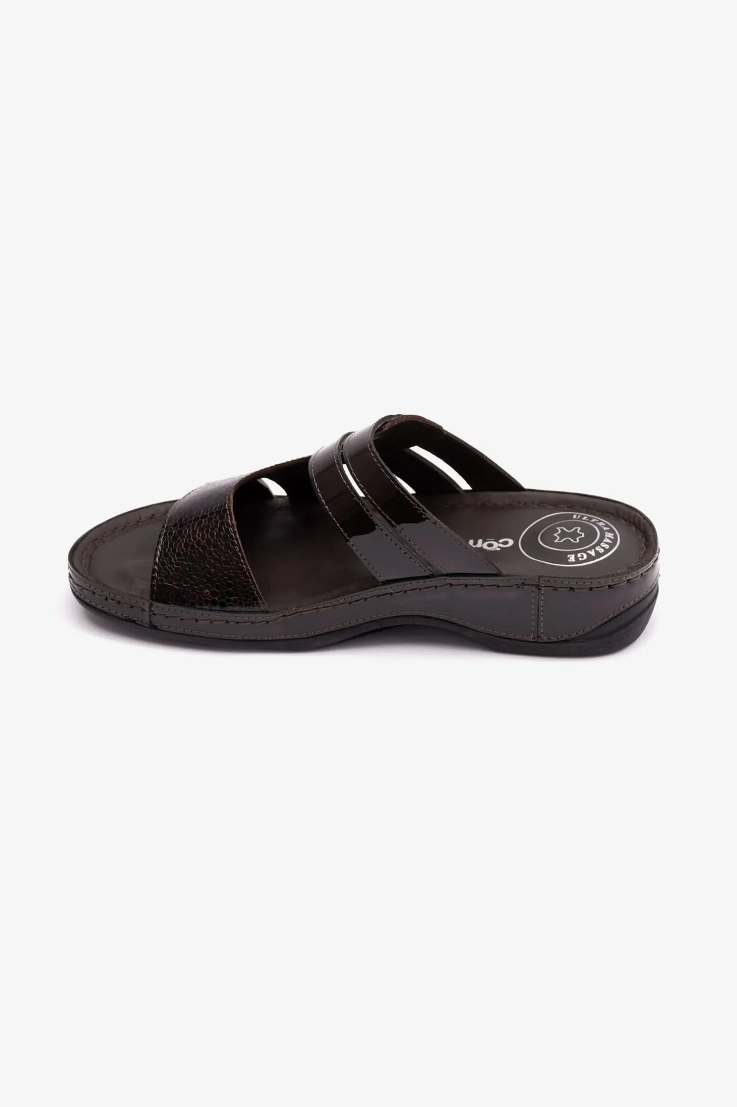 Comfort Plus Women's Croco Print Sandals Brown LSDCP514