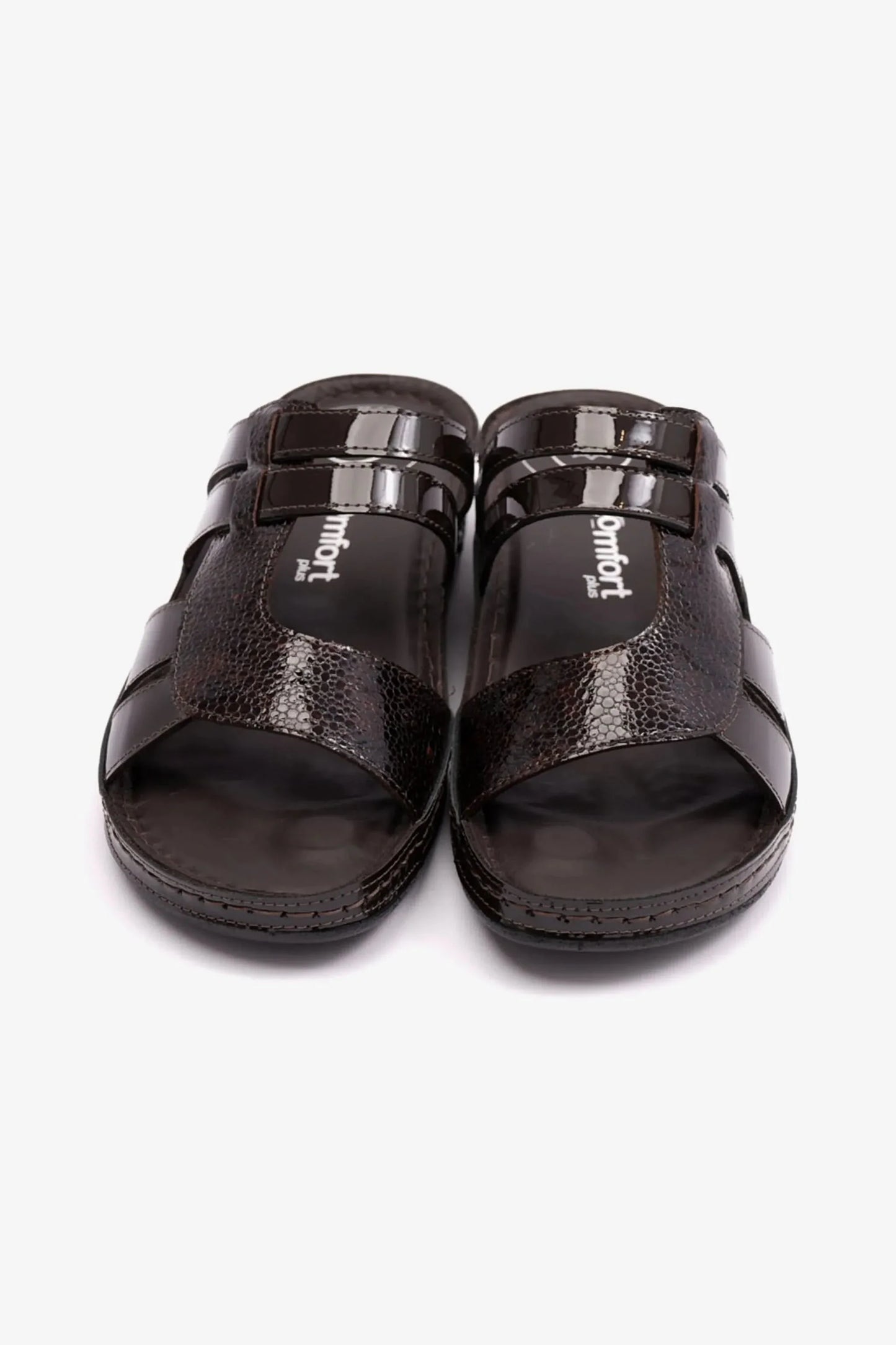 Comfort Plus Women's Croco Print Sandals Brown LSDCP514